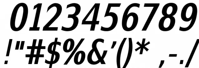 SwitzeraADF-BoldCondItalic Font OTHER CHARS