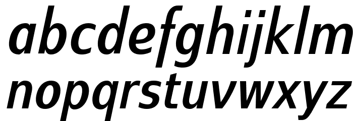 SwitzeraADF-BoldCondItalic Font LOWERCASE