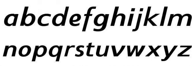SwitzeraADF-BoldExtItalic Schriftart Kleinbuchstaben
