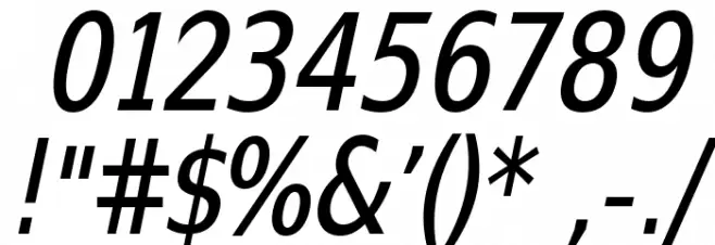 SwitzeraADF-CondItalic Font OTHER CHARS