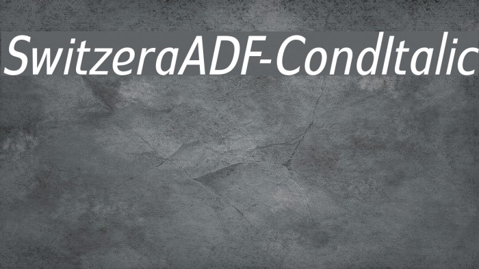 SwitzeraADF-CondItalic Font examples