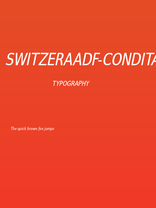 SwitzeraADF-CondItalic Poster
