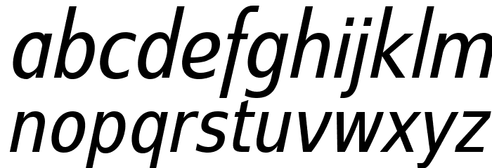 SwitzeraADF-CondItalic Font LOWERCASE