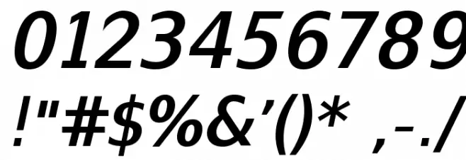 SwitzeraADF-DemiBoldItalic Font OTHER CHARS