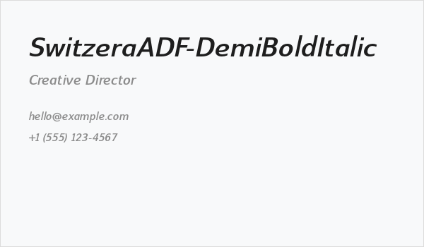 SwitzeraADF-DemiBoldItalic Business Card