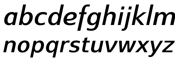 SwitzeraADF-DemiBoldItalic Font LOWERCASE