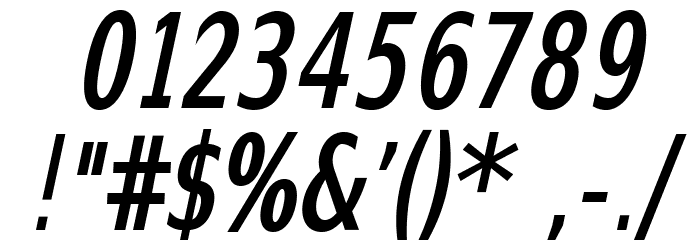 SwitzeraADF-DmBdCondItalic Font OTHER CHARS