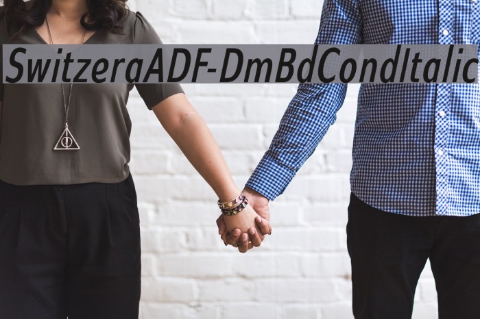 SwitzeraADF-DmBdCondItalic Font examples