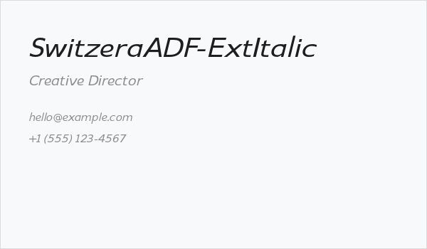 SwitzeraADF-ExtItalic Business Card