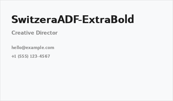 SwitzeraADF-ExtraBold Business Card