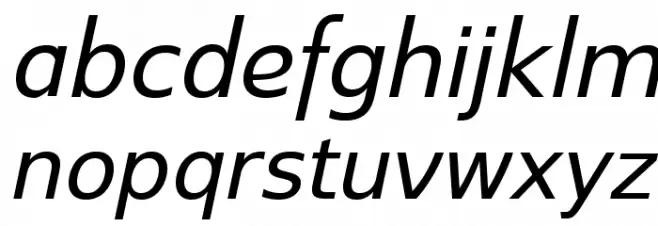 SwitzeraADF-Italic Caratteri MINUSCOLO