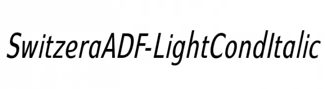 SwitzeraADF-LightCondItalic  Frei Schriftart Herunterladen