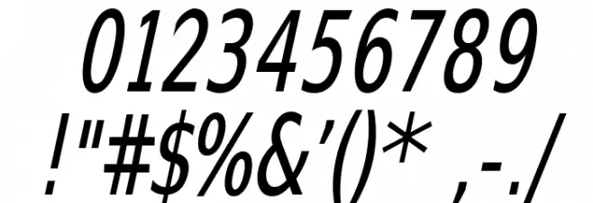 SwitzeraADF-LightCondItalic Font OTHER CHARS