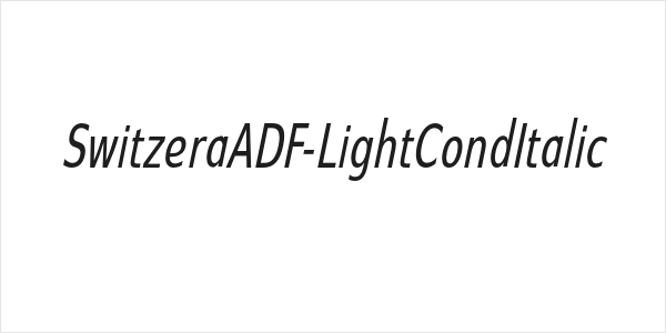 SwitzeraADF-LightCondItalic Logo