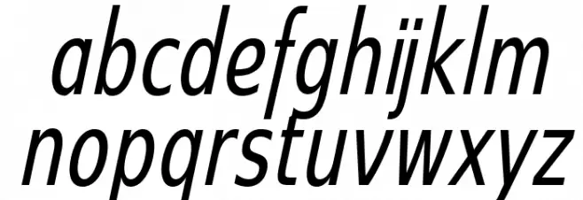 SwitzeraADF-LightCondItalic Caratteri MINUSCOLO