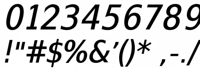 SwitzeraADF-MediumItalic Font OTHER CHARS