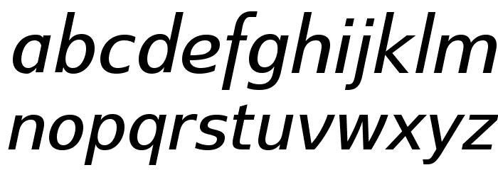 SwitzeraADF-MediumItalic Font LOWERCASE