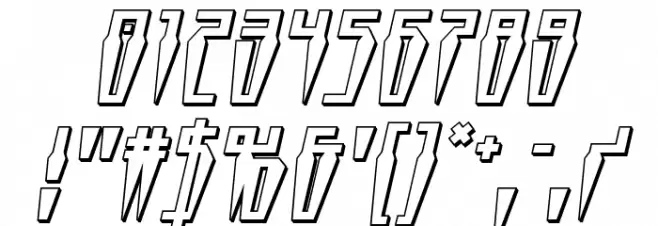 Swordtooth 3D Italic Font OTHER CHARS