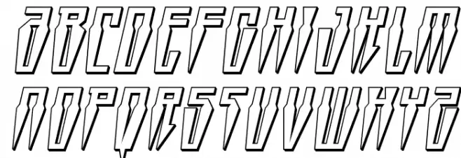 Swordtooth 3D Italic Fuentes MAYÚSCULAS