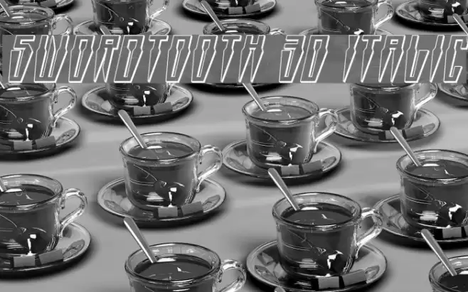 Swordtooth 3D Italic Font examples