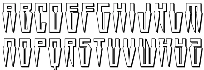 Swordtooth 3D फ़ॉन्ट लोअरकेस
