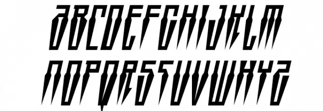 Swordtooth Condensed Italic Schriftart Groß