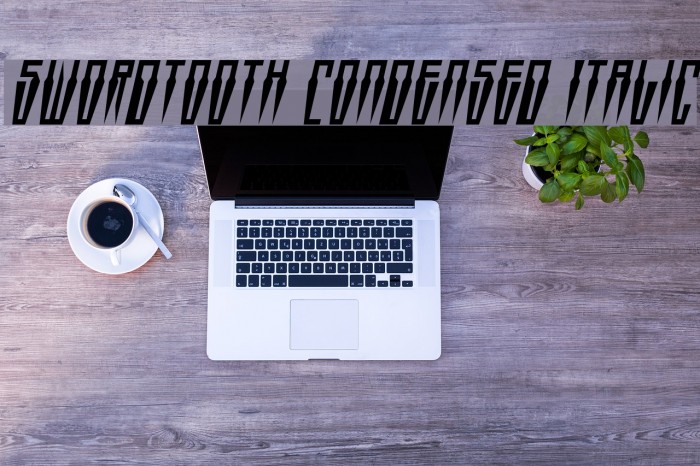 Swordtooth Condensed Italic Font examples