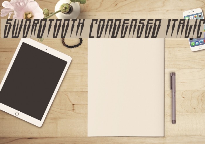 Swordtooth Condensed Italic Font examples