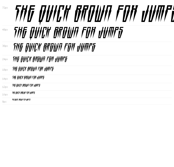 Swordtooth Condensed Italic Waterfall