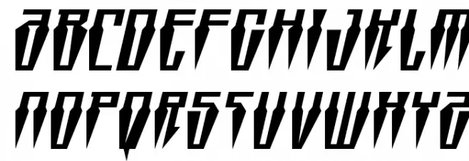 Swordtooth Expanded Italic Шрифта ВЕРХНИЙ