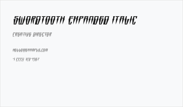 Swordtooth Expanded Italic Business Card