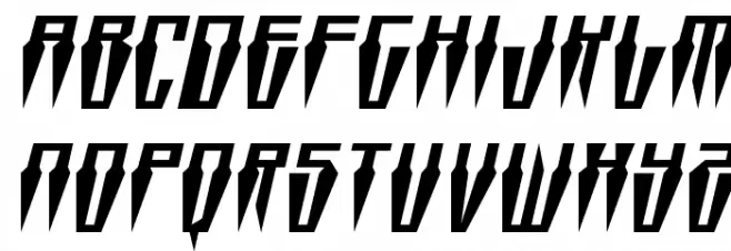 Swordtooth Expanded Italic Schriftart Kleinbuchstaben