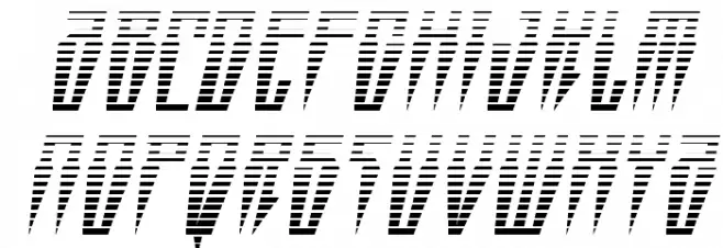 Swordtooth Gradient Italic Caratteri MAIUSCOLE