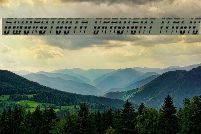 Swordtooth Gradient Italic Font examples