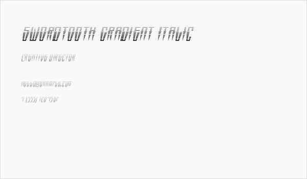 Swordtooth Gradient Italic Business Card