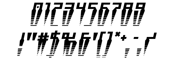Swordtooth Halftone Italic Font OTHER CHARS
