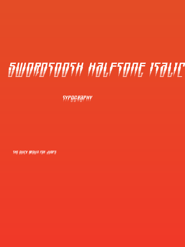 Swordtooth Halftone Italic Poster