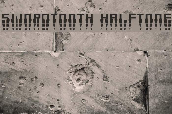 Swordtooth Halftone Font examples