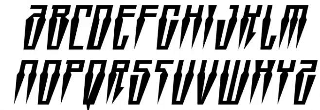 Swordtooth Italic Schriftart Groß