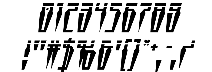 Swordtooth Laser Italic Font OTHER CHARS