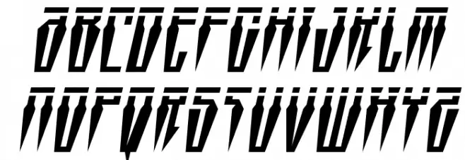 Swordtooth Laser Italic Schriftart Groß
