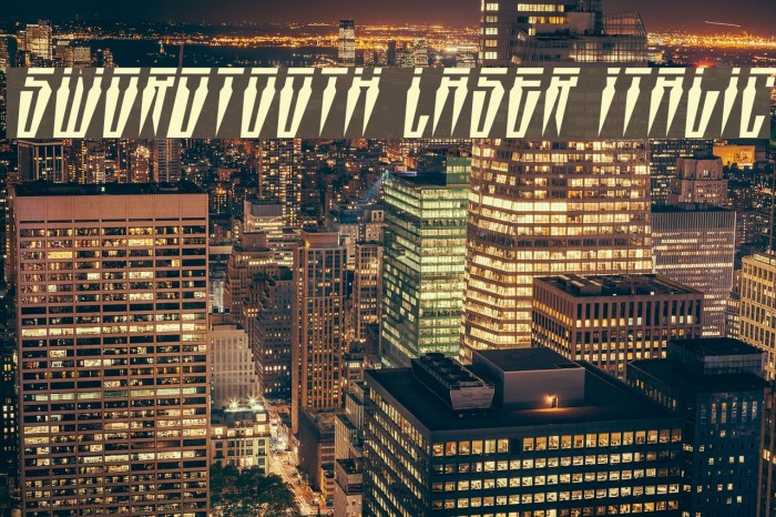 Swordtooth Laser Italic Font examples