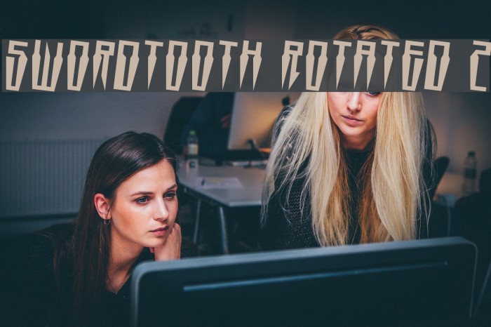 Swordtooth Rotated 2 Font examples
