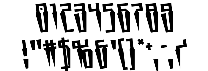 Swordtooth Rotated Font OTHER CHARS