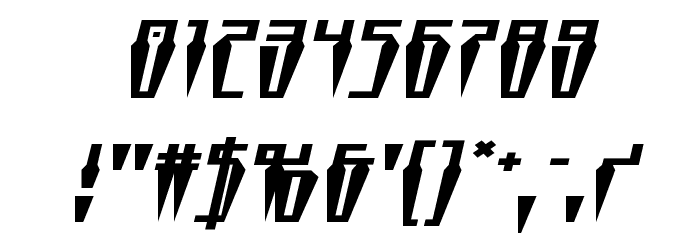 Swordtooth Squat Italic Font OTHER CHARS