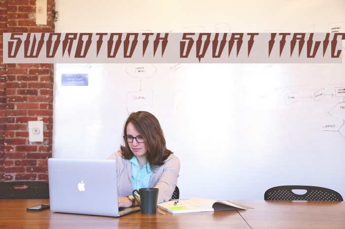 Swordtooth Squat Italic Font examples