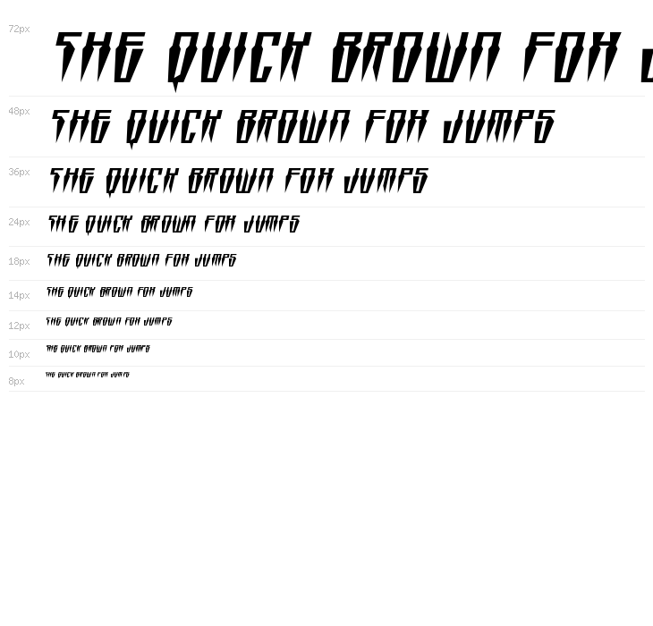Swordtooth Squat Italic Waterfall