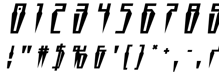 Swordtooth Title Italic Font OTHER CHARS