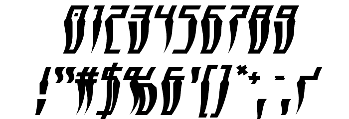 Swordtooth Warped Italic Font OTHER CHARS