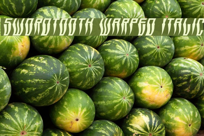 Swordtooth Warped Italic Font examples